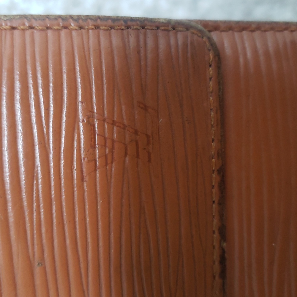 Louis Vuitton Cognac Brown Epi Leather Double Snap Wallet Authentic Vintage - Picture 3 of 14